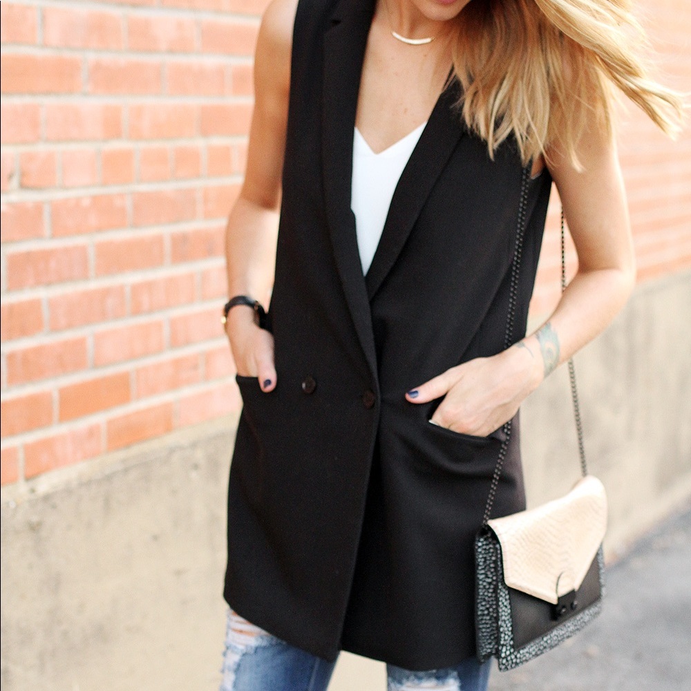 Long black BP vest